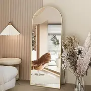 NEUWEABY Full Length Mirror, 162x53cm Arch Mirror Floor Mirror with Stand Wall Mirror Gold Arched Full Body Mirror Standing Hanging or Leaning Against Wall Bedroom Mirror for Entry, Living Room