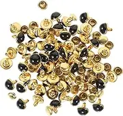 KONTONTY 50pcs Rhinestone Rivet Punk Hanging Accessories Trim Embellishments Snap Fasteners Rivet for Clothing Snap Buttons Spikes for Crafts Spikes for Shoes Decor Stun Alloy Black