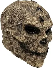 Skull Mask Costume, Halloween Scary Leather Face Skull Cosplay Dress up, Garden Yard Horror Party Props, Latex Masks for Man Women Adult Dress Up Costume