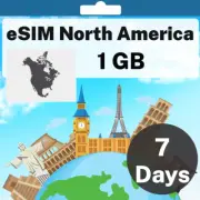 eSIM North America - 1 GB - 7 Days - Travel eSIM | QR code activation