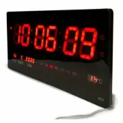 Clock: Quality Digital LED (Red) Multifunctional Wall Clock- 45 x 24 x 3cm