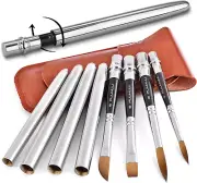 Sable Travel Watercolor Brushes, Fuumuui 4Pcs Kolinsky Sable Watercolor Travel