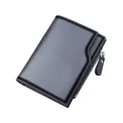 PU Leather Men's Wallet Clutch Bag Card Holder Short Wallets Zipper Large Capacity Vintage Male Purses