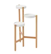 3 Pot Bamboo Flower Shelf Rack Plant Stand Pots Display Corner Shelvng Home 78cm