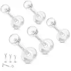 5 Pc Acrylic Flexible Labret Tongue Ring Nipple Removable Push In Retainers 16G