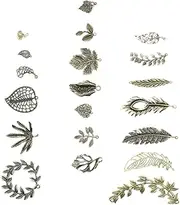 [COHEALI] Tree Leaf Charms Pendant 40pcs Alloy Jewelry Charm Beads Diy Craft Beads