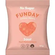 Funday Natural Sweets Gummy Hearts Sour Peach | 50g