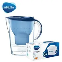 在飛比找草莓網優惠-BRITA Marella 2.4L 藍色濾水壺及6件裝濾芯