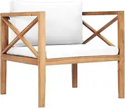 Generic Garden Chair with Cream Cushions Solid Teak Wood