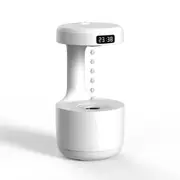 Creative Anti-Gravity Droplet Humidifier with LED Smart Display Clock - USB Rechargeable