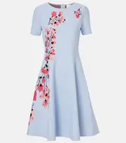 [Carolina Herrera] Carolina Herrera Floral jacquard midi dress AU 14 blue