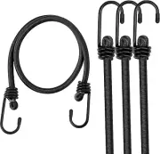 WORKPRO 24 Inch Bungee Cord with Hooks, 4 Pack Superior Rubber Heavy Duty Str...