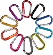 [Yamibobo] 10 PCS 7.8CM Carabiner Keychain Clips, Large Aluminum Carabiner D Ring D-Shaped Spring Snap Hook Key Clip Connect Hooks for Keyring Belt Loop Water Bottle Backpack Hiking Camping