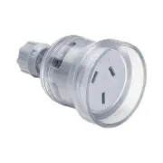 Clipsal 3 Pin 10A Flexible Heavy Duty Cord Extension Socket Clear | 438HD-TR