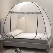 Mengersi Mosquito Net Tent for Bed,Pop-Up Bed Canopy with Net Bottom,Mosquito Netting Bed Tent for Kids Girls Boys,Bed,Suit for Indoor Outdoor (Twin, Gray) CAN3023114