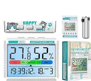 Indoor Thermograph | Digital Temperature Sensor Humidity Monitor Humidity Meter,Multi-Functional Wall Thermograph for Family, Friends, Home