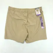 Eddie Bauer Men's Woven Tech Elastic Waist Brown Shorts XXL NWT UPF 50