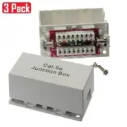 3x Cat5E Junction Box Ethernet LAN Network Cable Joiner 110 & Krone Punch Down