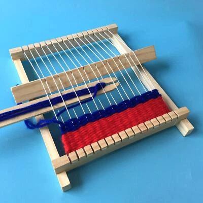 Wooden Weaving Loom Kit Handmade with Accessories Woven Machine for Children