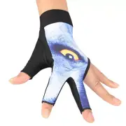 (Blue L)Boodun Unisex Adults 3-Finger Snooker Pool Glove Billiards AC