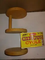 Vintage 1959 Mint Unused Wham-O Circus Cycle Wood Toy With Large Header Card