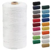 2mm Macrame Cord Colored Macrame Rope 220 Yards About 200m 100% Natural Cotto...