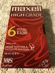 Maxell Sealed New VHS Tape Video Cassette 6 Hours T-120 VCR High Grade