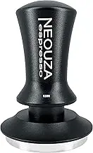 NEOUZA Coffee Tamper Spring Loaded Self-Leveling for Espresso Machine, 304 Stainless Steel Anti-Stick Base, Aluminium Handle (Black, 51mm)