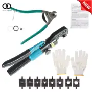 6 Mt Hydraulic Wire Terminal Cable Crimper Crimping Tool W/9 Dies and Cutter