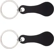 Alipis Shopping Trolley Tokens Key Ring Stainless Steel Keyring, Keychain Coin Unlock Release for Meters, Change or Grocery Shopping Cart 3Pcs
