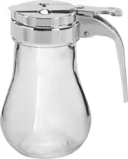 Teardrop Design Glass Syrup Dispenser with Thumb Lever - 6 Oz, Set of 12