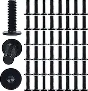 M2-Screws 50Pcs Screws, M2x8mm Stainless Steel Hex Hexagon Socket Ultra Thin Super Low Flat Head Allen Cap Bolts, Black, Socket