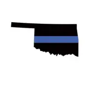 Oklahoma State Shaped The Thin Blue Line Sticker