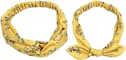 PERSELOSO Parent Headbands Set Knotted Hairbands for Stylish Travel Holiday Looks Pattern Comfortable Elastic Hair Wraps for Moms Boy Girl