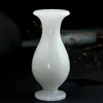 天然玉石花瓶白玉花瓶桌面擺件小花瓶插花觀音瓶家居客廳裝飾品