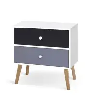 [Artiss] 2 Drawers Bedside Table in Bonds White