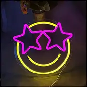 Hanging Art Neon Signs Neon Signs Decorative Smile Face Bright Night Light for Wall Decor LED Lamp Decorative Neon Signs Night Lights