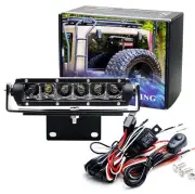 Behind Spare Tire 30W Mini SR LED Light Bar Kit + Bracket/Relay For Wrangler JK