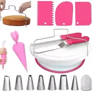 Cake Stand, Rotating Cake Turntable with 2 Icing Spatula,7 Icing Tips and 20 ...