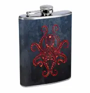Flask Kraken 02R 8oz Stainless Steel Hip Drinking Whiskey