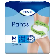 TENA Pants Plus 9 Pack - Medium Dry Secure Odour Control 3X Protection M