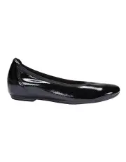 [Easy Steps] Pamper Black Crinkle Patent Flat Shoes