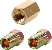 HORIALENCE 3pcs Threads Brake Line Fittings Kit Automotive Brake Line Nuts Assortment for Performance and Easy Installation Compatible Tubing