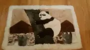 ALPACA FUR RUG PANDA BEAR 47"X31" NEW ONE.