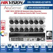 Hikvision 16CH 4K Security CCTV System MIC 4K POE ColorVu Camera DS-2CD2387G2-LU
