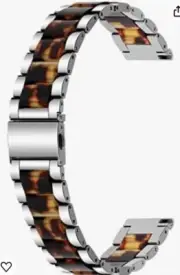 Light Weight Two Tone 22Mm Silver & Amber Resin Silver Stain Quick Release NEW!!
