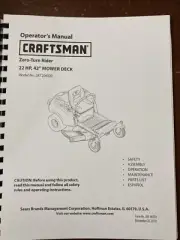 Owner’s Manual Sears Craftsman Zero-Turn Riding Mower - Model 247.204120