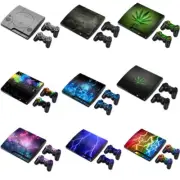 Skin Decal Sticker Cover for PS3 Slim PlayStation 3 Slim Console &2 Pads skins