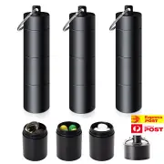 3× Waterproof Aluminum Pill Box / Case Container Bottle Holder Portable Keychain