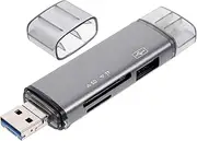 PHENOFICE USB Memory Card Reader OTG Adapter for Phones Tablets Portable Multi Function Card Reader for Easy Data Transfer Durable Design